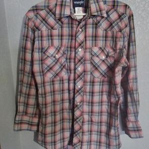 Men's Wrangler Pearl Button Plaid Shirt